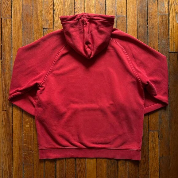 Vintage Y2K Nike Sportswear Hoodie Sweatshirt Men Size XL Red White Velvet Logo - Picture 5 of 6